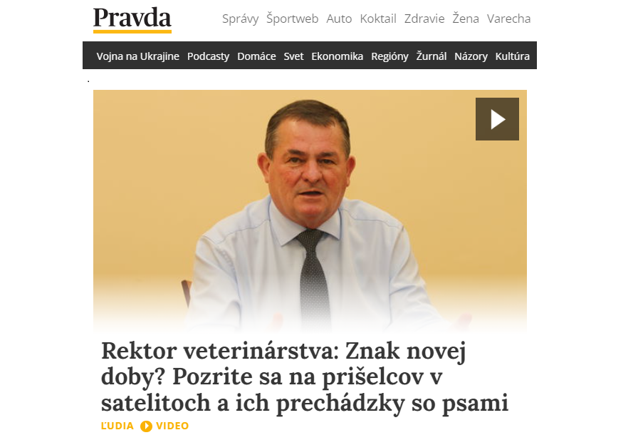 Rektor Nagy v Pravde: Znak novej doby? Pozrite sa na prišelcov v satelitoch a ich prechádzky so psami