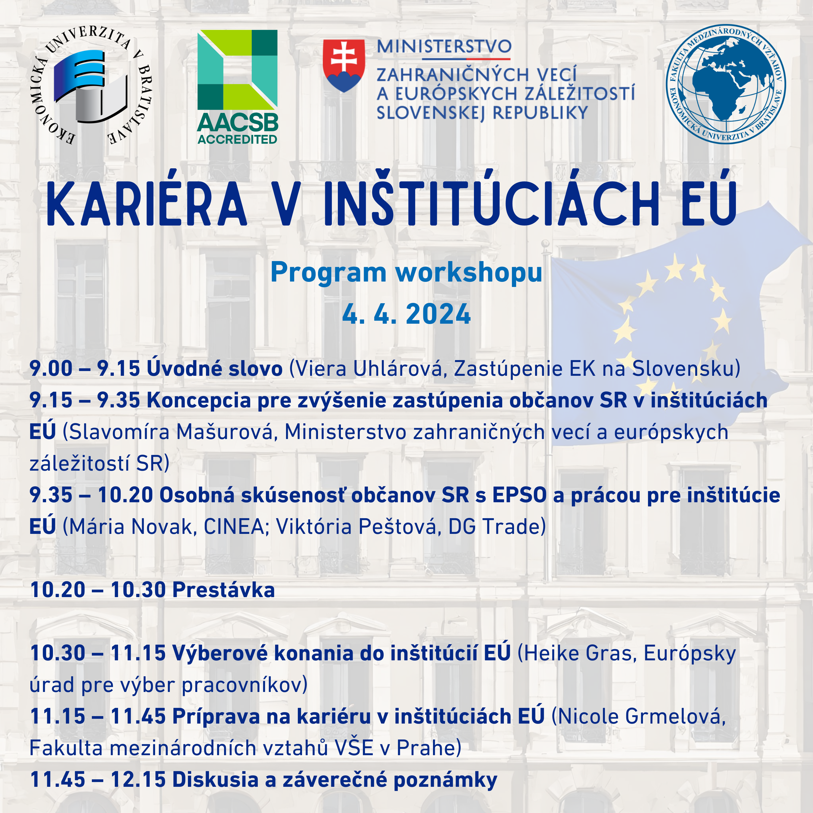 Workshop „Kariéra v inštitúciách EÚ“